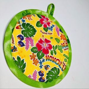 VTG 90’s Hawaii Potholder Kitchenware Bright Colorful Honolulu Tourist Souvenir